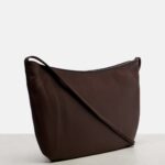 The Row EW Izzy Medium Elegant Leather Shoulder Bag – Dark Brown