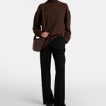 The Row EW Izzy Medium Elegant Leather Shoulder Bag – Dark Brown