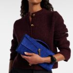 Intrecciato Suede Clutch in Blue – Bottega Veneta