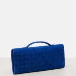 Intrecciato Suede Clutch in Blue – Bottega Veneta