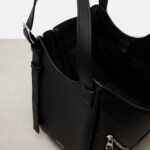Loewe Hammock Flip Medium Leather Tote – Ivory Glow Black with Silver Hardware