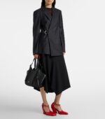 Loewe Hammock Flip Medium Leather Tote – Ivory Glow Black with Silver Hardware