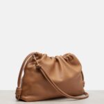 Loewe Flamenco Large Mocha Leather Shoulder Bag with Silver Hardware