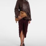 Loewe Flamenco Large Mocha Leather Shoulder Bag with Silver Hardware