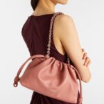 Loewe Flamenco Medium Leather Clutch – Blush Pink with Gold Hardware