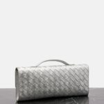 Andiamo Intrecciato Metallic Leather Clutch Silver – Bottega Veneta