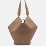 Khaite Lotus Small Luxe Leather Tote Bag – Mokka Brown