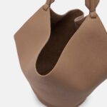 Khaite Lotus Small Luxe Leather Tote Bag – Mokka Brown