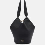 Khaite Lotus Mini Luxe Leather Tote Bag – Ivory Glow Black