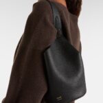 Khaite Lotus Mini Luxe Leather Tote Bag – Ivory Glow Black