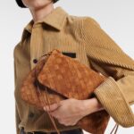 Giorno Intrecciato Suede Shoulder Bag in Dust Color – Bottega Veneta