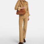 Giorno Intrecciato Suede Shoulder Bag in Dust Color – Bottega Veneta