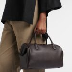 The Row Faye Italian Leather Bowling Bag – Dark Brown Ans