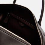 The Row Faye Italian Leather Bowling Bag – Dark Brown Ans