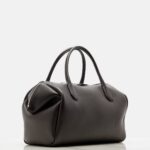 The Row Faye Italian Leather Bowling Bag – Dark Brown Ans