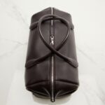 The Row Faye Italian Leather Bowling Bag – Dark Brown Ans