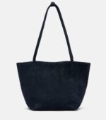 The Row Park Edge Medium Elegant Suede Tote – Blue Navy