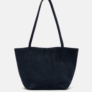The Row Park Edge Medium Elegant Suede Tote – Blue Navy