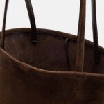 The Row Park Edge Medium Premium Suede Tote – Mocha Ans