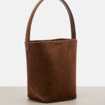 The Row Park Edge N/S Small Suede Tote – Nuez Brown