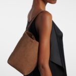 The Row Park Edge N/S Small Suede Tote – Nuez Brown