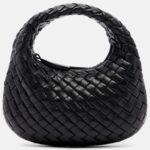 Baby Veneta Leather Top-Handle Bag in Black - Bottega Veneta