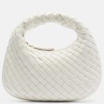Veneta Baby Leather Top-Handle Bag in White - Bottega Veneta