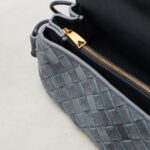 Notturno Intrecciato Suede Crossbody Bag in Grey – Bottega Veneta
