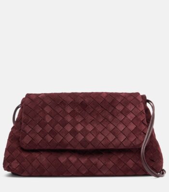 Giorno Intrecciato Suede Shoulder Bag: Elegant Luxury - Bottega Veneta