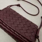 Notturno Intrecciato Leather Crossbody Bag in Burgundy – Bottega Veneta