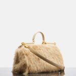 Dolce & Gabbana Sicily Premium Large Leather & Shearling Top-Handle Bag