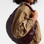Saint Laurent Mombasa Medium Signature Leather Shoulder Bag – Rouge Cabernet
