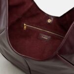 Saint Laurent Mombasa Medium Signature Leather Shoulder Bag – Rouge Cabernet