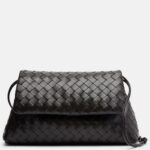 Giorno Intrecciato Leather Shoulder Bag in Brown - Bottega Veneta
