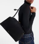 Alaïa Le Bouledogue Medium Suede Shoulder Bag | Crown Clutch