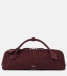 Alaïa Le Teckel Suede Clutch Bag in Rouge Grenat Burgundy