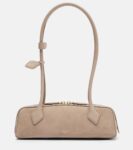 Alaïa Le Teckel Small Suede Shoulder Bag Beige | Crown Clutch