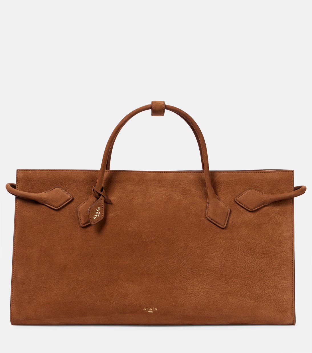 Alaïa Le Teckel Suede Tote Bag Terre Brown | Crown Clutch Alaïa Le Teckel Suede Tote Bag Terre Brown | Crown Clutch
