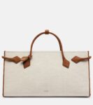 Alaïa Le Teckel Canvas Tote Bag Beige Leather | Crown Clutch