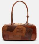 Miu Miu Beau Small leather top-handle bag in brown lamb leather with gold-toned hardware