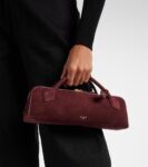 Alaïa Le Teckel Suede Clutch Bag in Rouge Grenat Burgundy