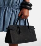 Alaïa Black Suede Tote Bag Minimal Style | Crown Clutch