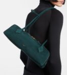 Alaïa Le Teckel Medium Leather Shoulder Bag Green | Crown Clutch