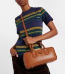 Miu Miu Arcadie Large Leather Top-Handle Bag Brown