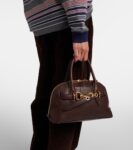 Miu Miu Aventure leather tote bag in brown with gold hardware