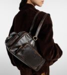 Miu Miu Beau Small Leather Bowling Bag in Brown | CrownClutch