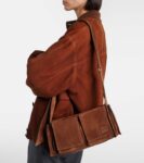 Miu Miu Utilitaire Suede Shoulder Bag Brown | CrownClutch