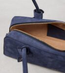 Alaïa Le Teckel Suede Shoulder Bag Blue | Crown Clutch