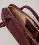 Alaïa Le Teckel Suede Clutch Bag in Rouge Grenat Burgundy
