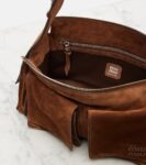 Miu Miu Utilitaire Suede Shoulder Bag Brown | CrownClutch